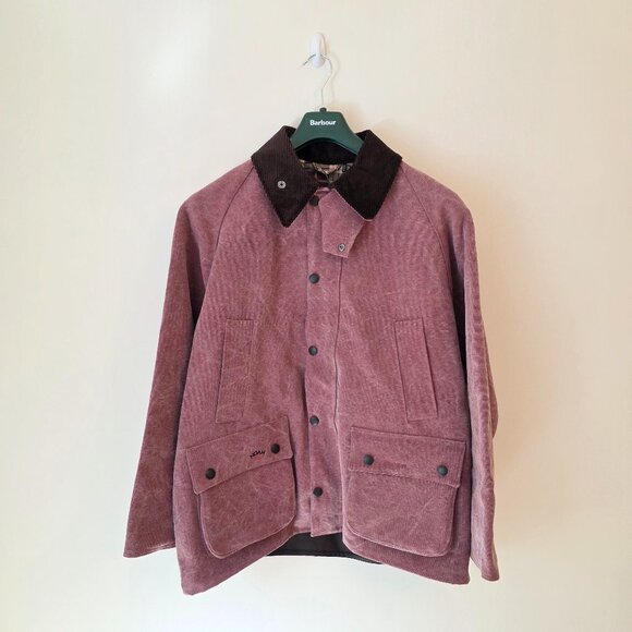 New Noah x Barbour Cotton Bedale Jacket in Pomegranate - Picture 2 of 10